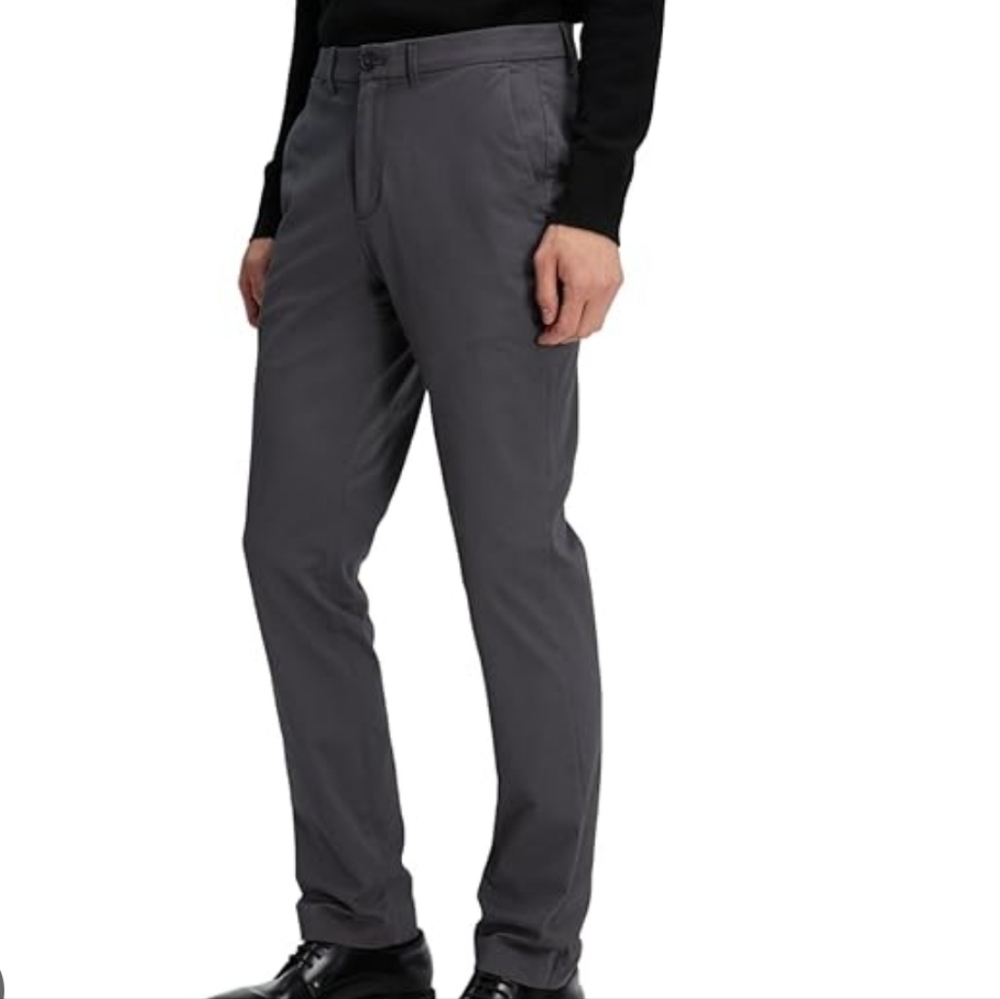CALVIN KLEIN Men's Dark Grey Stretch Comfort Chino Dress Pants 32x32 NWT Preppy